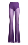 Etro Sheer Jersey Pants In Purple