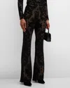 ETRO SHEER PRINTED VELVET TROUSERS