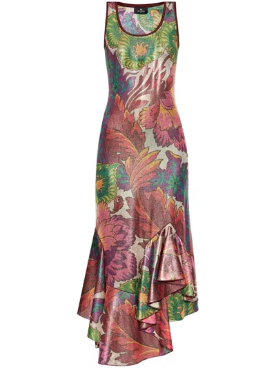 ETRO SHIMMERING-FINISH MIDI DRESS