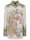 Etro Multicolor Shirt With Classic Collar And All-over Paisley Print In Cotton And Silk Woman