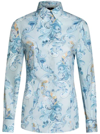 Etro Hemdbluse Aus Popeline Mit Paisley-print In X0881