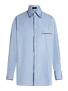 Etro Striped Long-sleeved Shirt In Azul