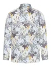 Etro Printed Cotton Shirt In Azul