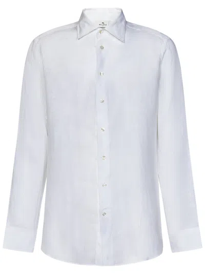 Etro Shirt In Bianco Ottico