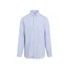 Etro Striped Long-sleeved Shirt In Blue