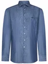 Etro Long Sleeve Shirt Button Down Collar In Blue