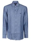 Etro Long Sleeve Shirt Button Down Collar In Blue