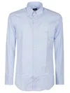 Etro Cotton Shirt With Hopsack Pattern In Blue