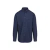 Etro Pegaso Embroidered Long-sleeved Shirt In Blue
