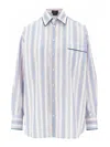 Etro Striped Cotton Shirt In Blue