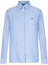 Etro Pegaso-embroidered Cotton Shirt In Blue