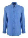 Etro Buttoned Long-sleeved Shirt In Blue