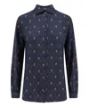 Etro Floral Diamond Grid Shirt In Blue