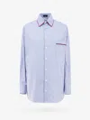 Etro Striped Cotton Poplin Shirt In Blue