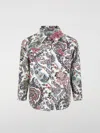 Etro Ivory Jacket For Girl With Floral Paisley Print In Bunt