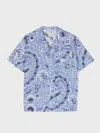 Etro Paisley-print Cotton Shirt In Gnawed Blue