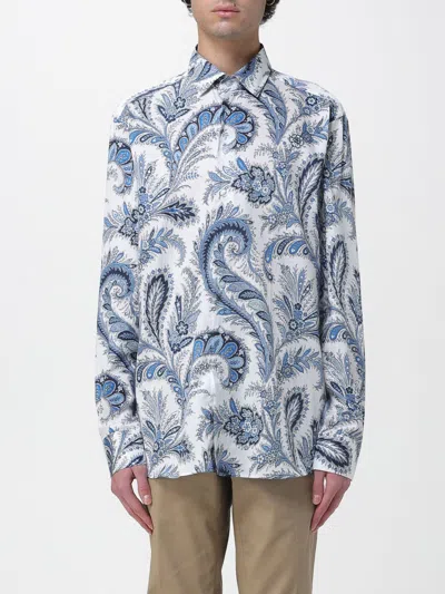 Etro Printed Nude Cotton Shirt In Multi