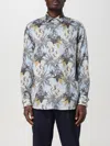 Etro Printed Cotton Shirt In Blau