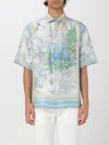 Etro , Oversized Silk Shirt, Man, Light Blue, Size L