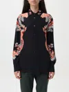 Etro Black Silk Shirt With Print In Schwarz