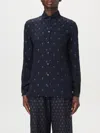 Etro Floral Diamond Grid Shirt In Blau