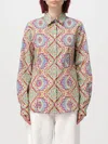 Etro Medallion-print Long-sleeved Cotton Collared Shirt In Multicolor