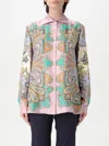 Etro Floral Paisley Print Button-up Silk Shirt In Pink