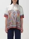 Etro Silk Shirt With Collared Neck And Print In White