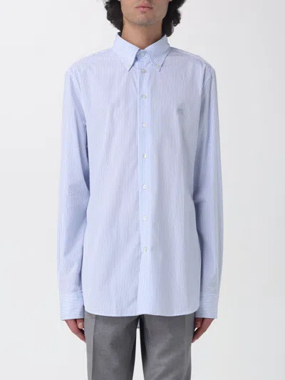 Etro Shirt In Striped Cotton In Blue