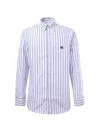 Etro Man Shirt White Size 17 ½ Cotton In Light Blue