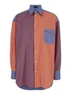 ETRO RED, BLUE AND ORANGE STRIPED SHIRT IN COTTON WOMAN