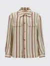 Etro Overshirt With Striped Pattern And Chest Pockets In Brown