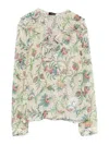 Etro Ruffled Floral Top In Multi
