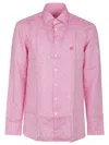 Etro Pink Pegaso Embroidery Shirt In Multicolor