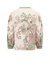 Etro Multicolor Blouse With V-neck And All-over Floral Print In Cotton Woman In Multicolor