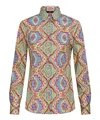 Etro Medallion-print Long-sleeved Cotton Collared Shirt In Multicolor