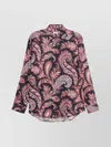 Etro Shirt Paisley Pattern Button-down Collar In Blue