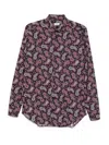Etro Cotton Shirt With Paisley Print In Purple
