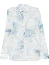 Etro Multicolour Long Sleeve Shirt With Paisley Print In Blue