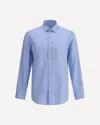 Etro Shirt Jacquard Collar Button-down In Blue