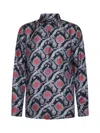 Etro Medallion Print Silk Shirt In Stampa F.do Bejge
