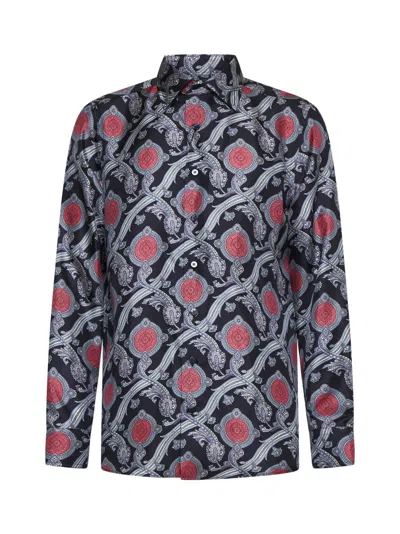 Etro Medallion Print Silk Shirt In Multi