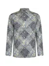 Etro Printed Shirt In Stampa F.do Blu