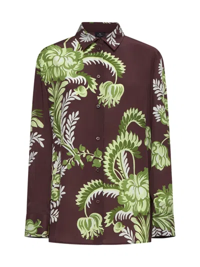 Etro Shirt In Dark Brown,multicolor