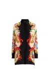 Etro Longline Printed Top With Box-pleat Detail In White