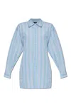 Etro Knotted Button-up Striped Shirt In Azure