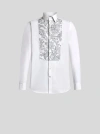 Etro , Shirt With Embroidery, Man, White, Size 45 In White