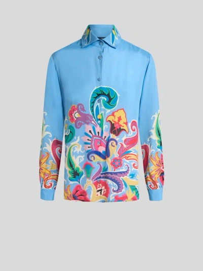 ETRO , SHIRT WITH FLORAL PRINT, WOMAN, MULTICOLOUR, SIZE 50