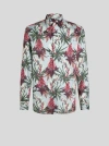 Etro Floral Print Cotton Poplin Shirt In Multicolour
