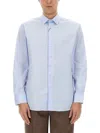 Etro Tailored Shirt Button Down Collar Long Sleeves In Azure